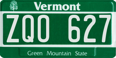 VT license plate ZQO627