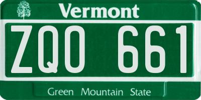 VT license plate ZQO661