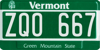 VT license plate ZQO667
