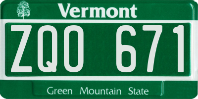 VT license plate ZQO671