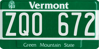 VT license plate ZQO672