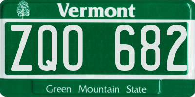 VT license plate ZQO682