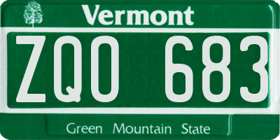 VT license plate ZQO683