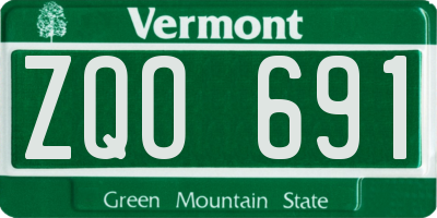 VT license plate ZQO691