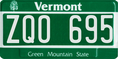 VT license plate ZQO695