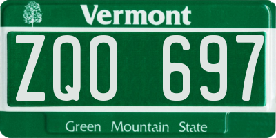 VT license plate ZQO697