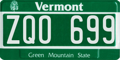 VT license plate ZQO699
