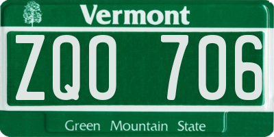 VT license plate ZQO706