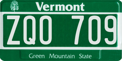 VT license plate ZQO709