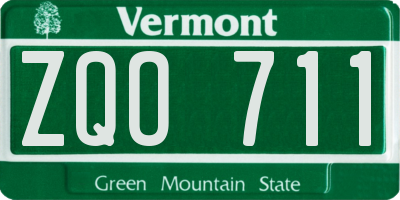 VT license plate ZQO711