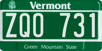 VT license plate ZQO731