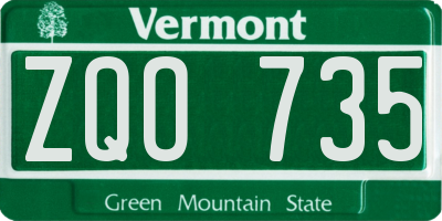 VT license plate ZQO735