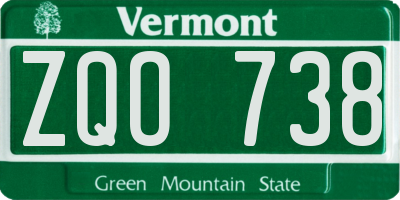 VT license plate ZQO738