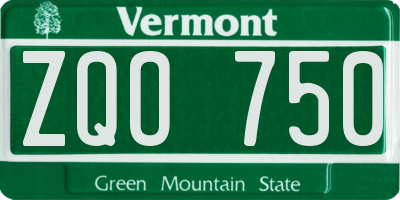 VT license plate ZQO750