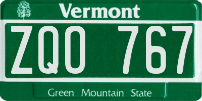 VT license plate ZQO767