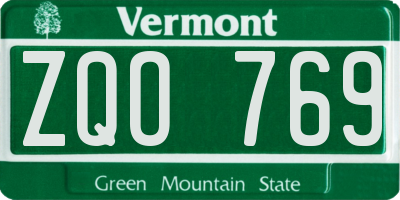VT license plate ZQO769