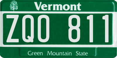 VT license plate ZQO811