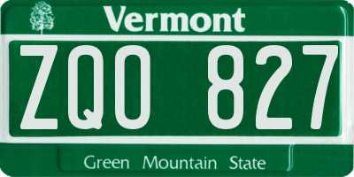 VT license plate ZQO827