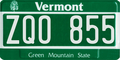 VT license plate ZQO855