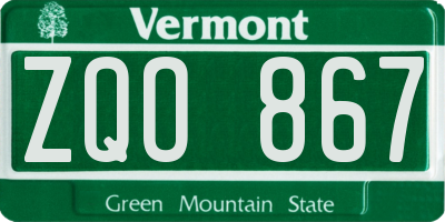 VT license plate ZQO867