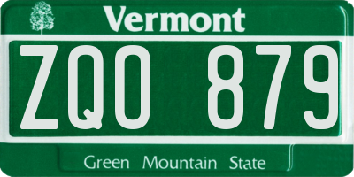 VT license plate ZQO879