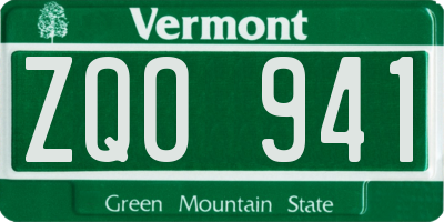 VT license plate ZQO941