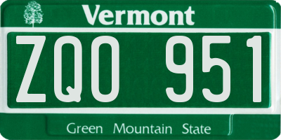 VT license plate ZQO951