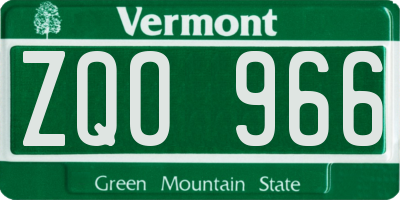 VT license plate ZQO966