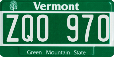 VT license plate ZQO970