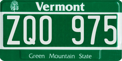 VT license plate ZQO975