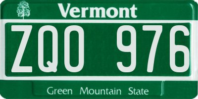 VT license plate ZQO976
