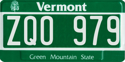 VT license plate ZQO979