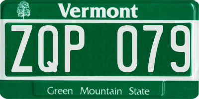 VT license plate ZQP079