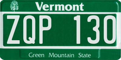 VT license plate ZQP130
