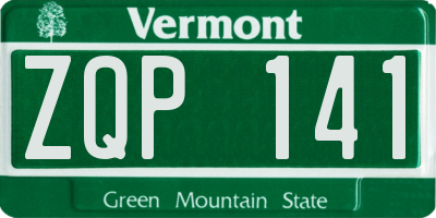 VT license plate ZQP141