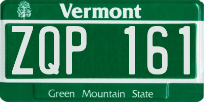 VT license plate ZQP161