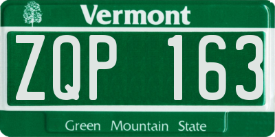 VT license plate ZQP163