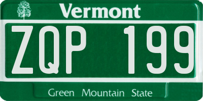 VT license plate ZQP199