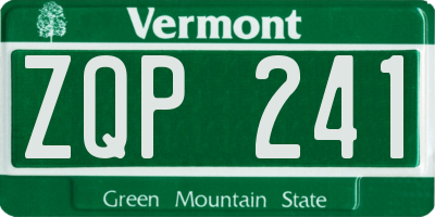 VT license plate ZQP241