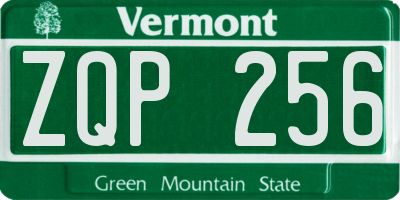 VT license plate ZQP256