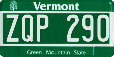 VT license plate ZQP290