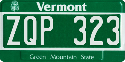 VT license plate ZQP323
