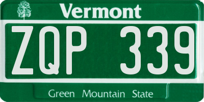 VT license plate ZQP339