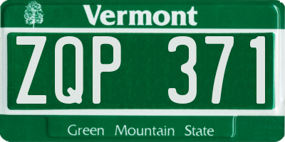 VT license plate ZQP371