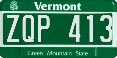VT license plate ZQP413