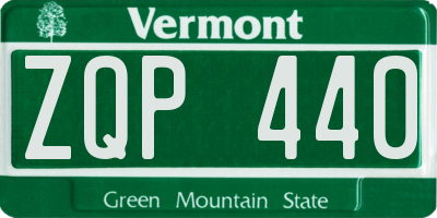 VT license plate ZQP440