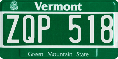 VT license plate ZQP518