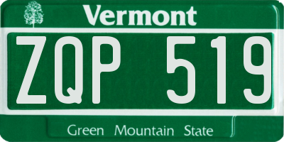 VT license plate ZQP519