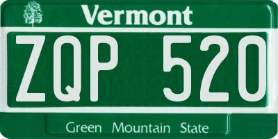 VT license plate ZQP520