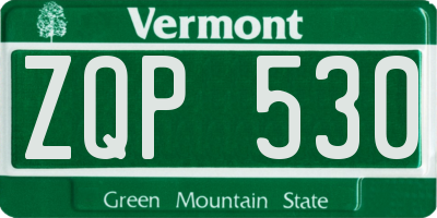 VT license plate ZQP530